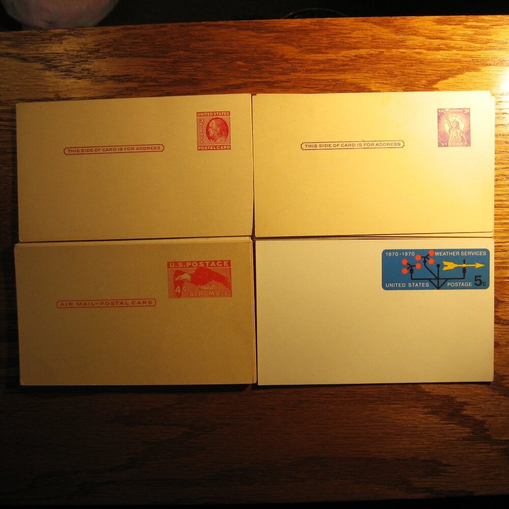23 Assorted Postcards with 2 ,3 ,4 , and 5 cent postage on each nice condition
